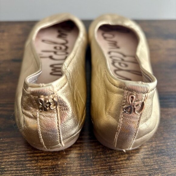 Sam Edelman| Women’s Size 6 Felicia Gold Slip-on Leather Ballet Flats - Picture 4 of 6